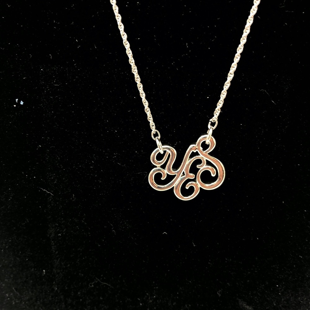 Lia Sophia Necklace YES Positive‎ Attitude Pendant Silver Tone
